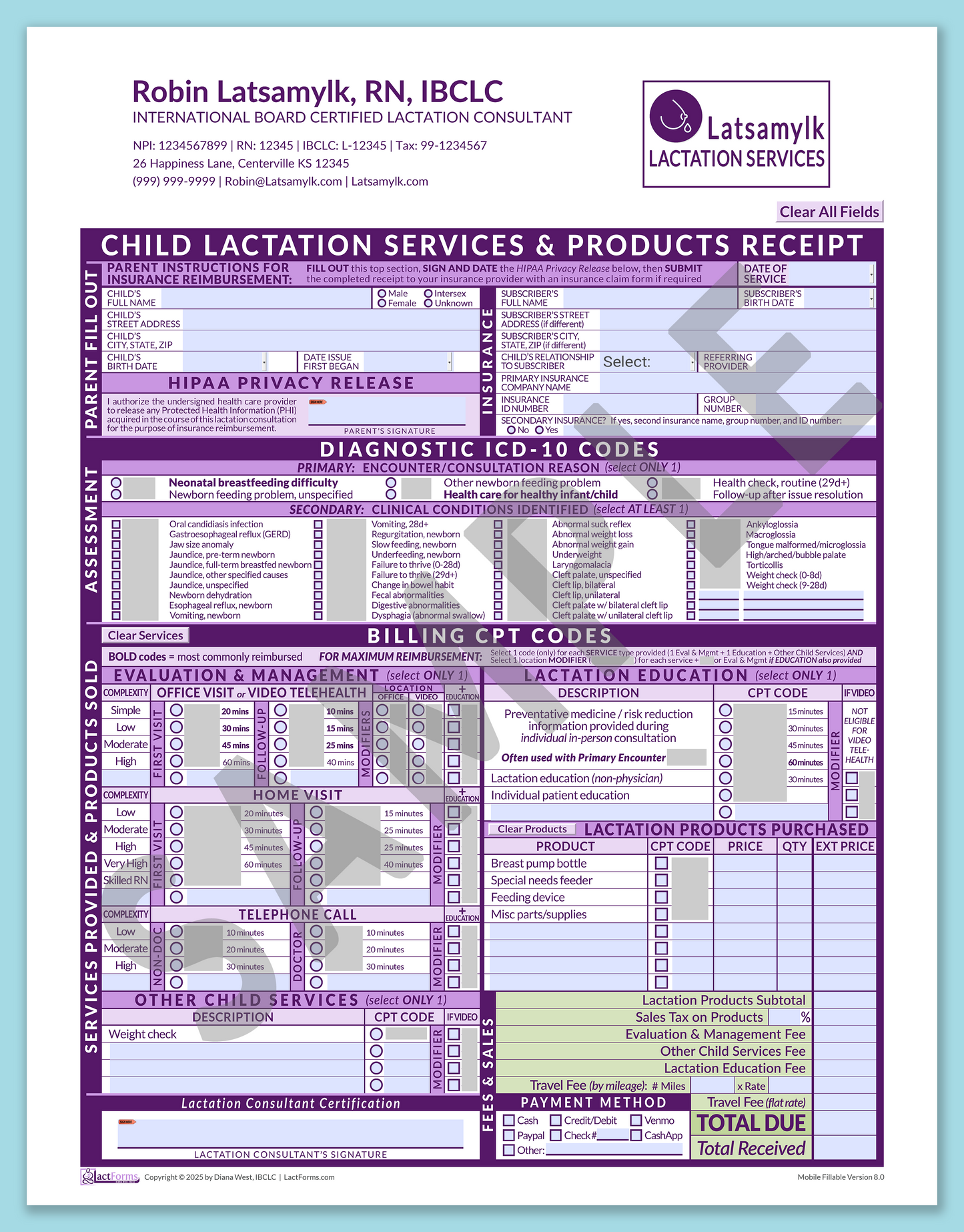 Child Superbill—MobileFillable, HeaderLogo after editing, Purple, V8.0