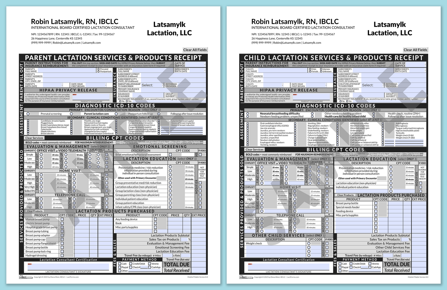 Superbills Package—MobileFillable, HeaderCompany after editing, Grey, V8.0