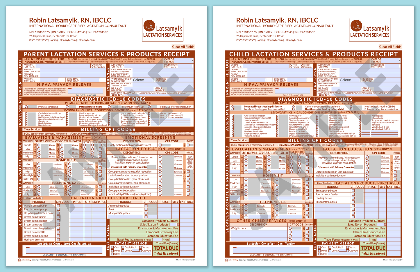 Superbills Package—MobileFillable, HeaderLogo after editing, Orange, V8.0