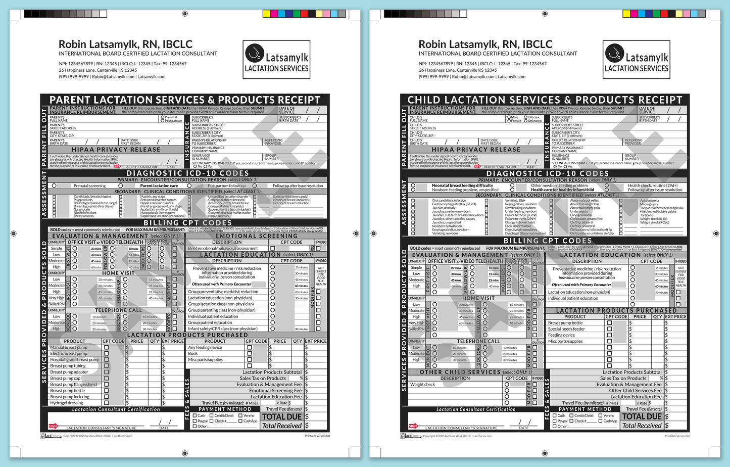Superbills Package—ProPrintable, HeaderLogo after editing, Grey, V8.0
