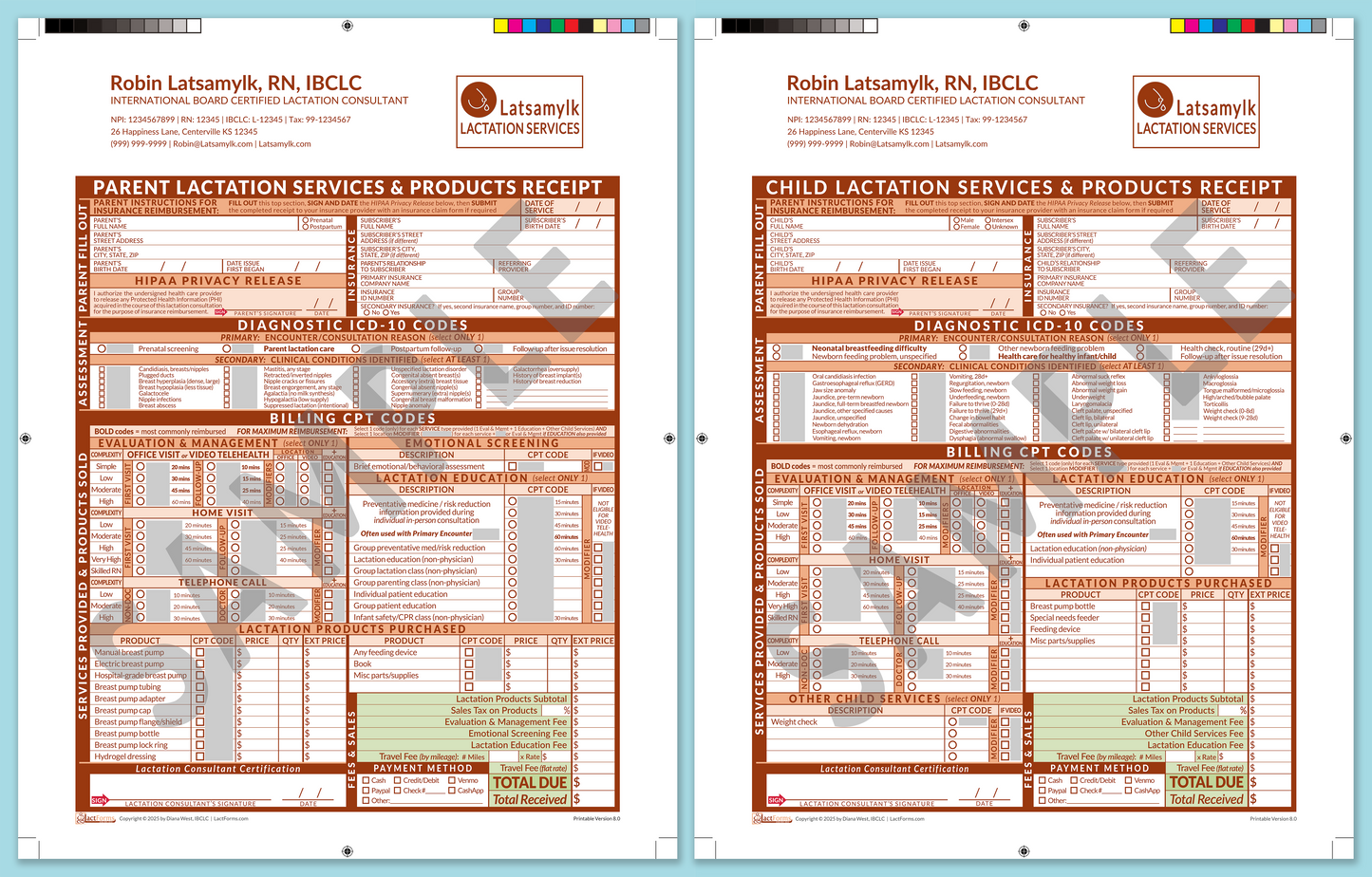 Superbills Package—ProPrintable, HeaderLogo after editing, Orange, V8.0