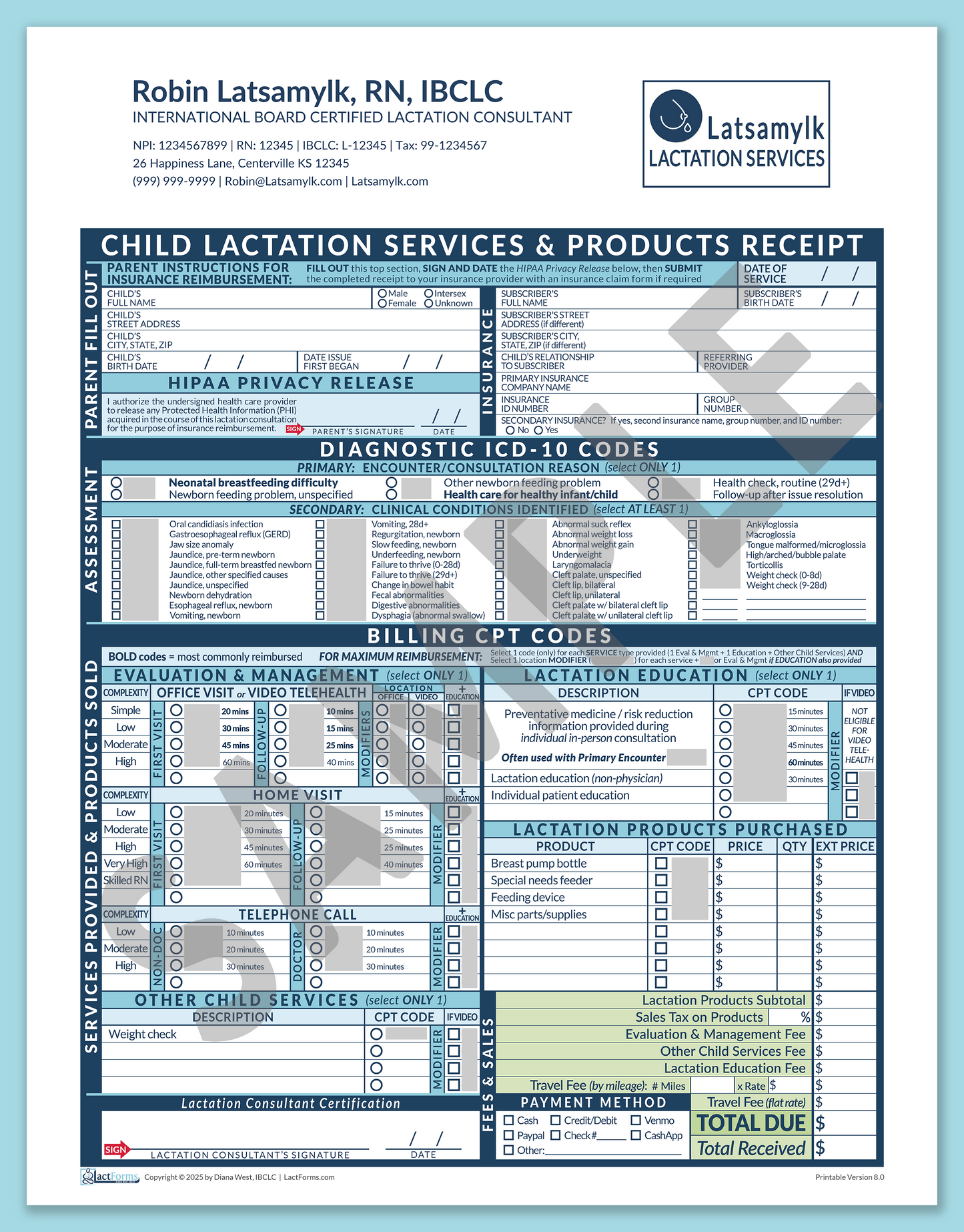 Child Superbill—OfficePrintable, HeaderLogo after editing, Blue, V8.0