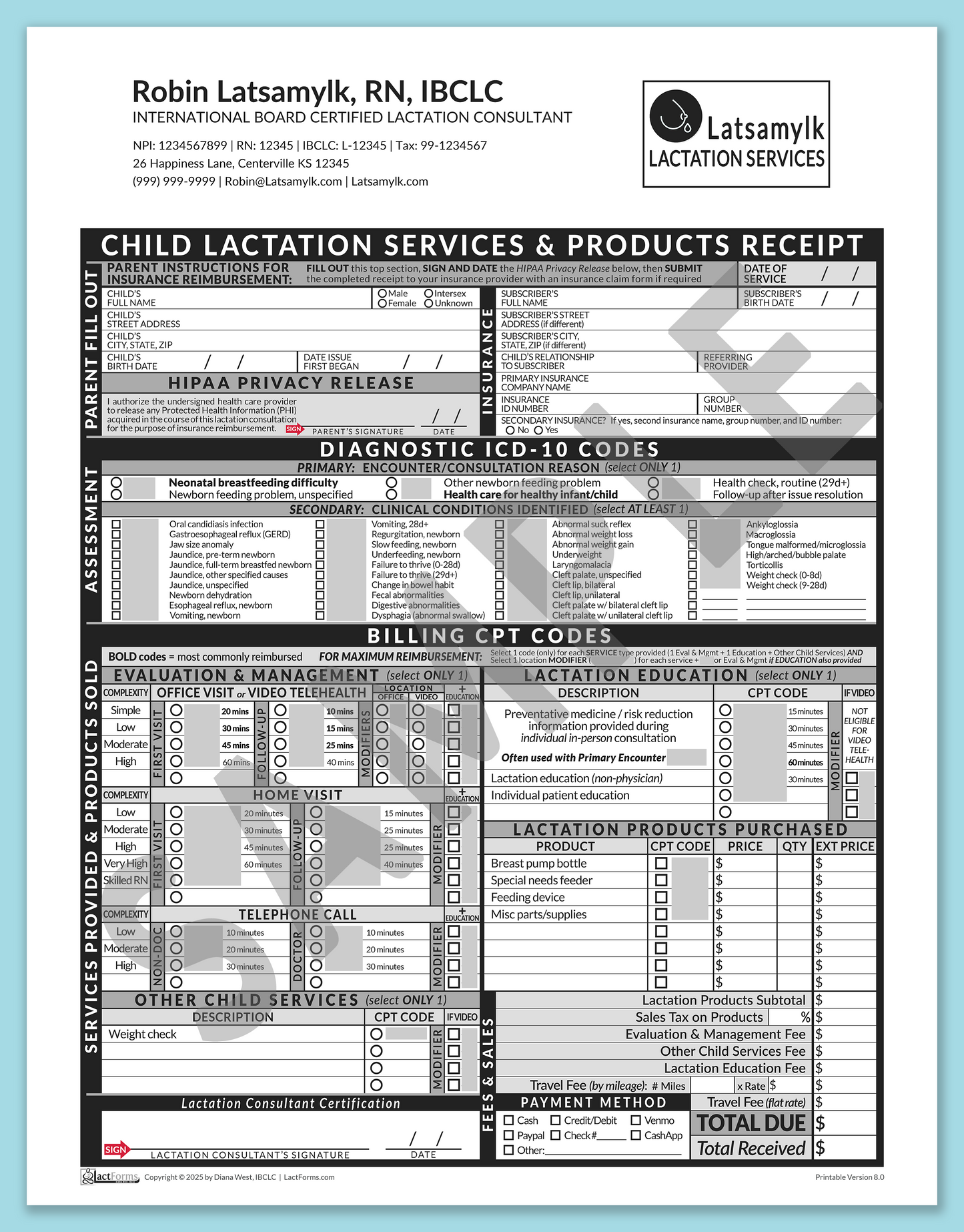 Child Superbill—OfficePrintable, HeaderLogo after editing, Grey, V8.0