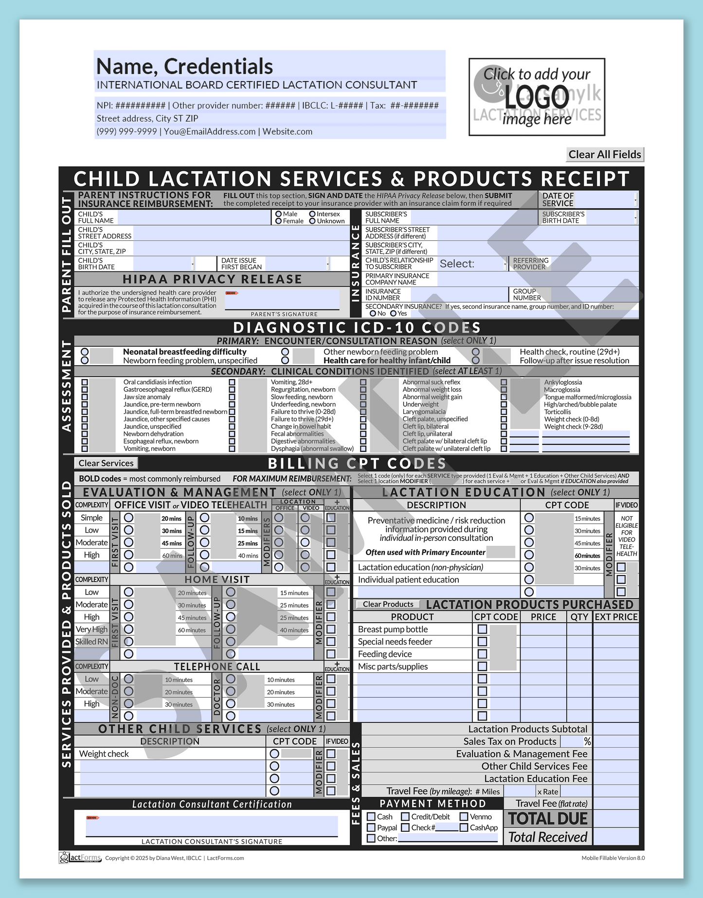 Child Superbill—MobileFillable, HeaderLogo before editing, Grey, V8.0