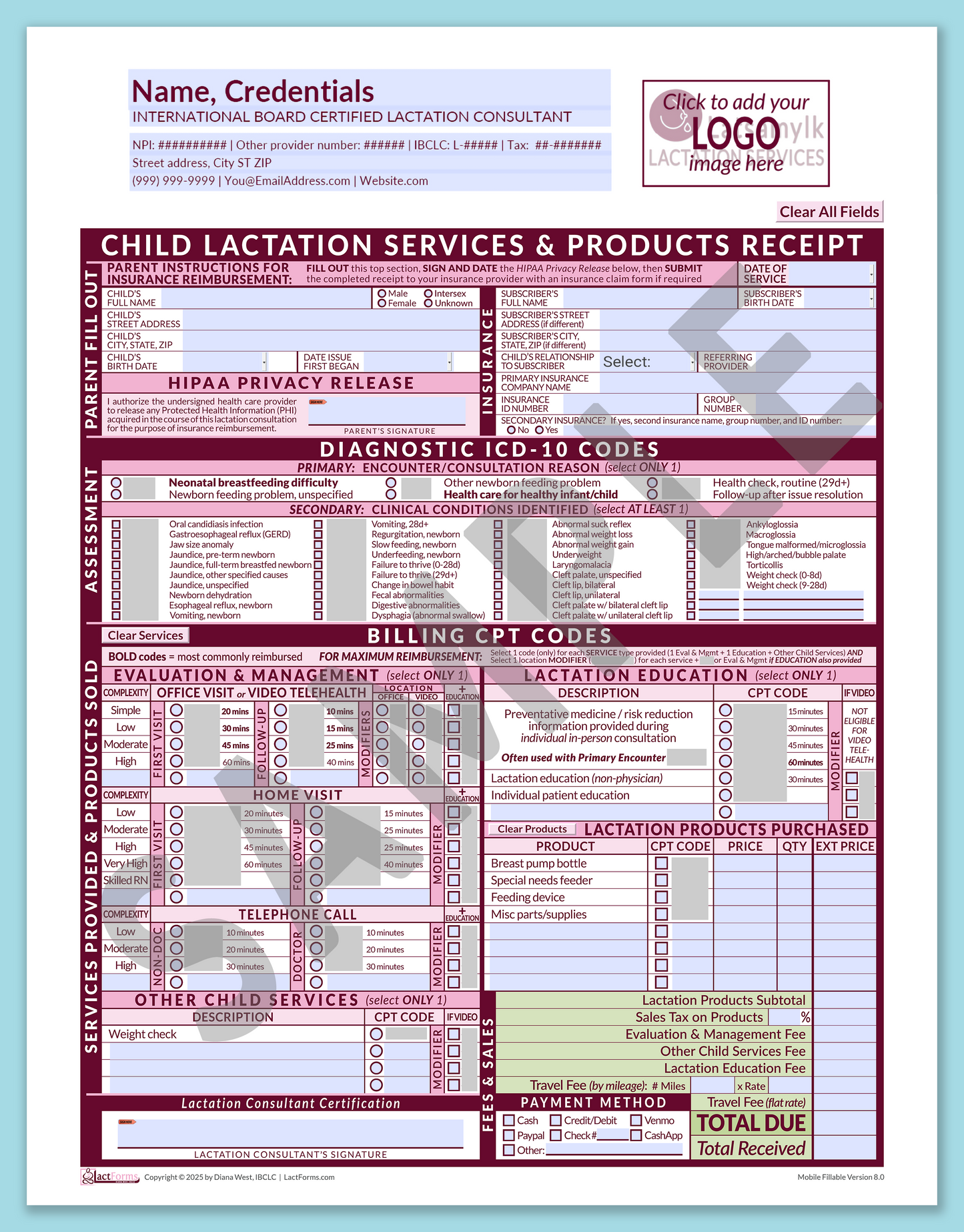 Child Superbill—MobileFillable, HeaderLogo before editing, Pink, V8.0