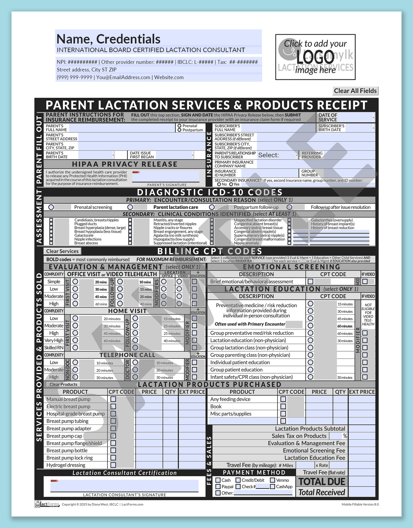 Parent Superbill—MobileFillable, HeaderLogo before editing, Grey, V8.0