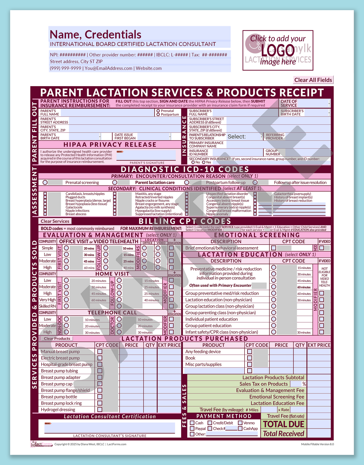 Parent Superbill—MobileFillable, HeaderLogo before editing, Pink, V8.0