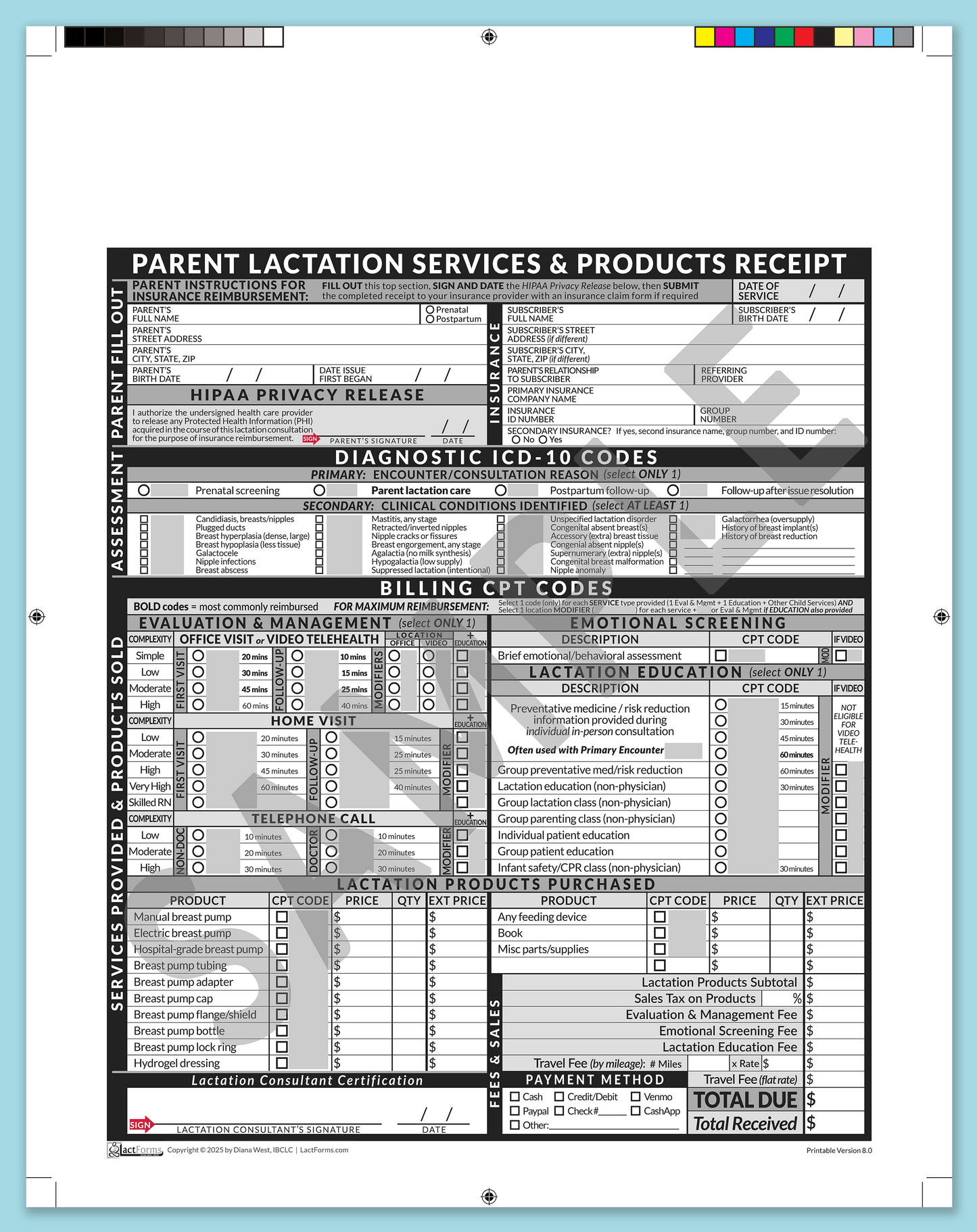 Parent Superbill—ProPrintable, HeaderNone, Grey, V8.0