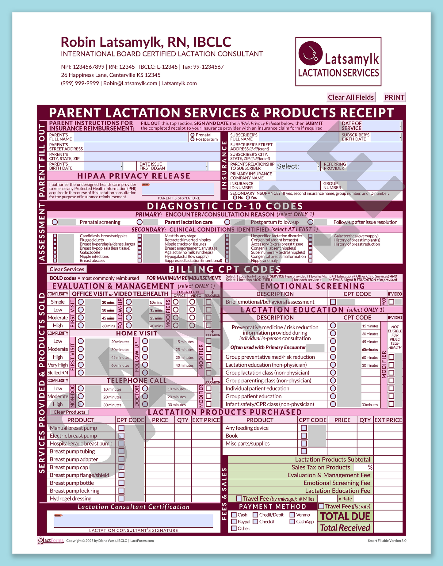 Parent Superbill—SmartFillable, HeaderLogo after editing, Pink, V8.0