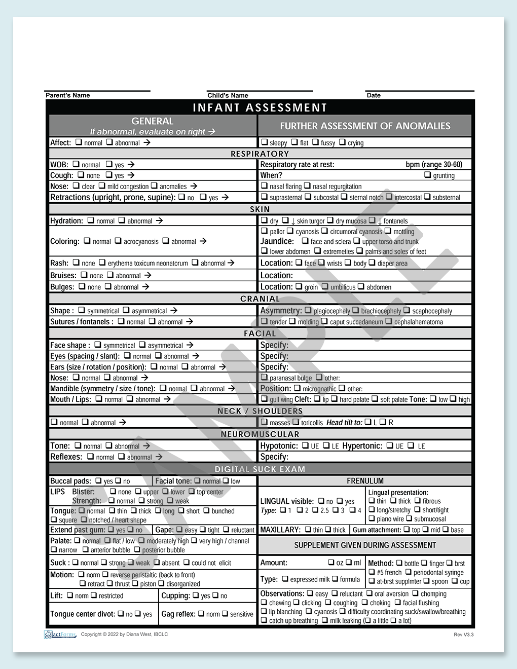 Child Assessment Form