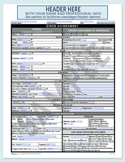 Child Assessment Form