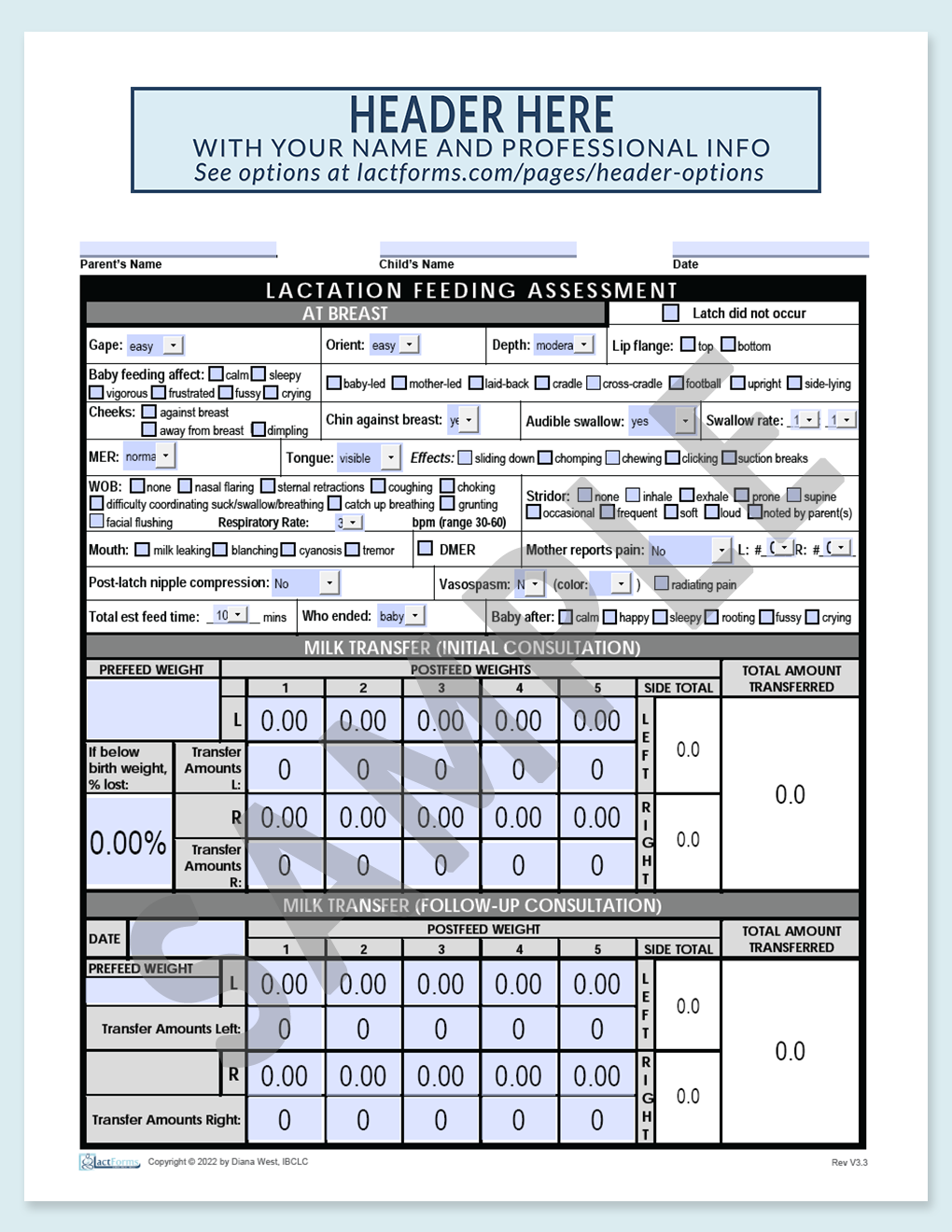 Feeding Assessment Form