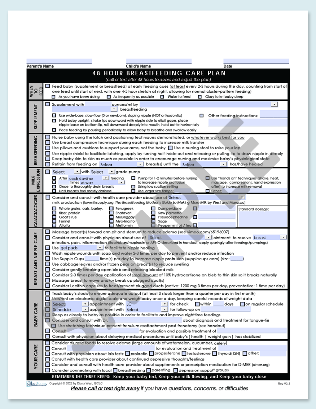 Care Plan Form