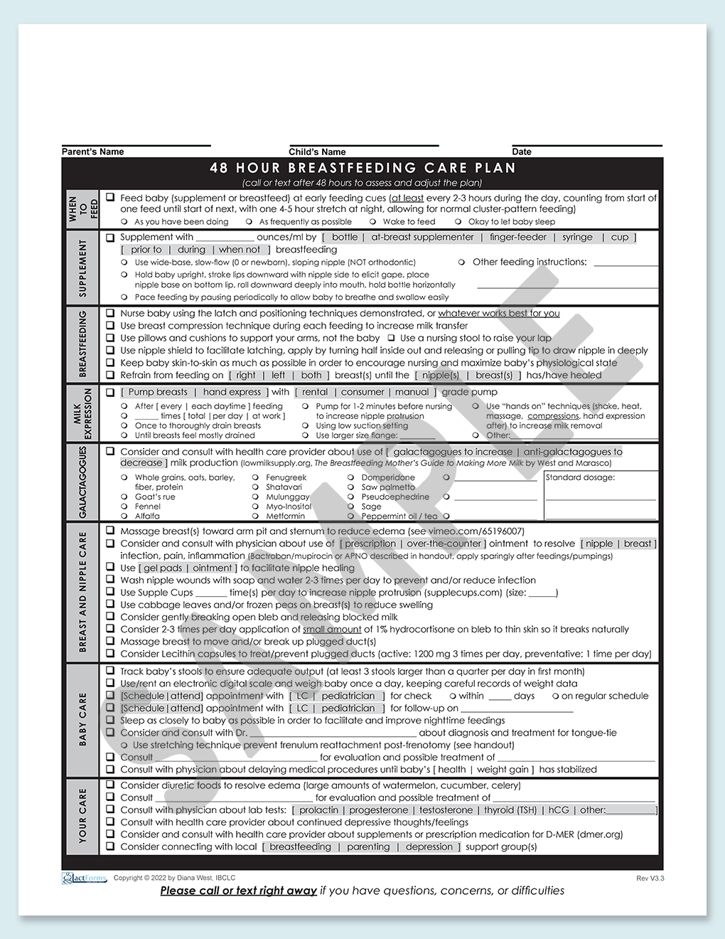 Care Plan Form