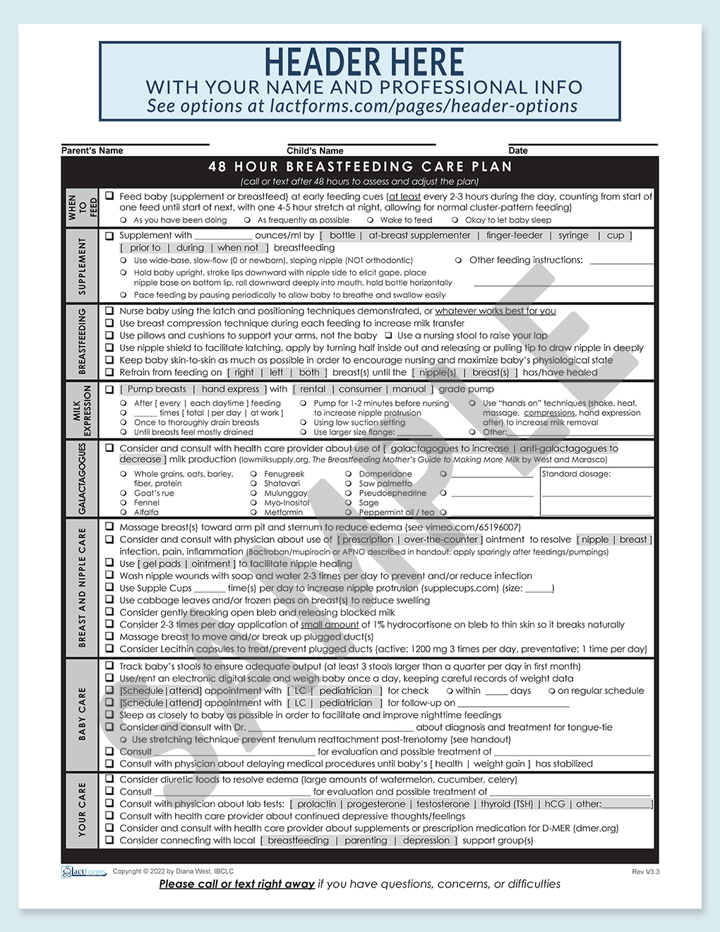 Care Plan Form