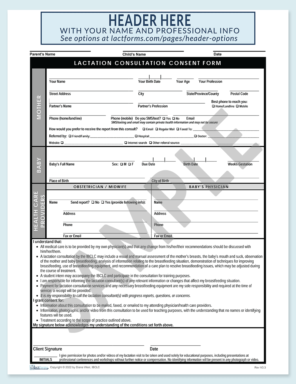 Sample printable Global Consent form V3.3