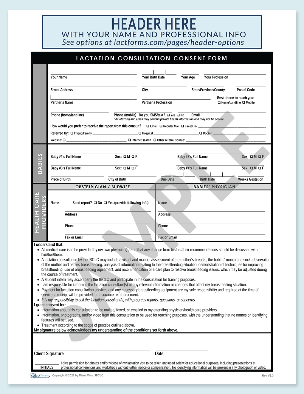 Sample printable Global Consent form V3.3