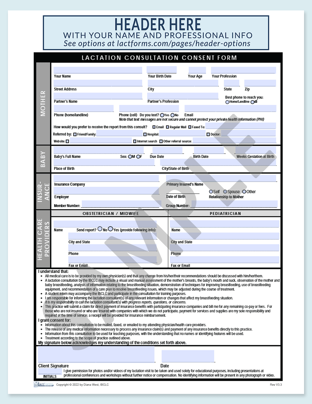 Sample fillable US Consent with insurance with header grey V3.3