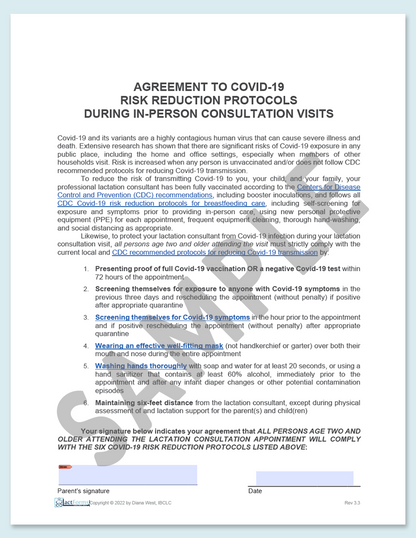 COVID Agreement Form