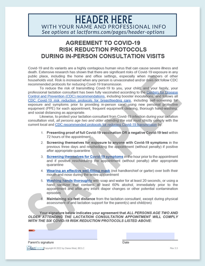 COVID Agreement Form