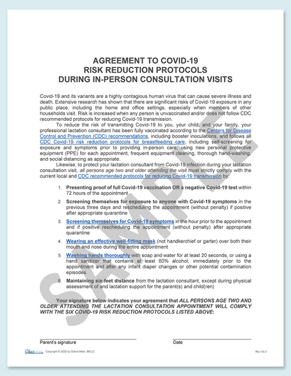 COVID Agreement Form