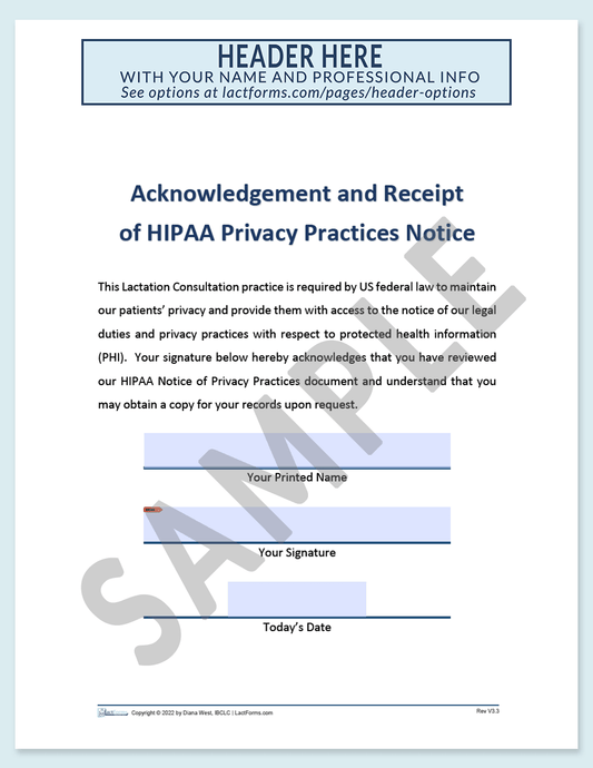 Sample fillable HIPAA Agreement with header grey V3.3