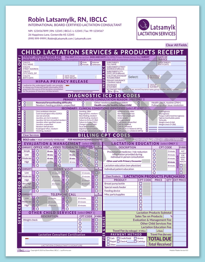 LactForms Child Superbill V8.0 MobileFillable HeaderLogo Purple-Redacted sample-After editing header