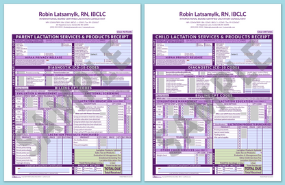 LactForms Superbills Package V8.0 MobileFillable HeaderCenter Purple-Redacted sample-After editing header