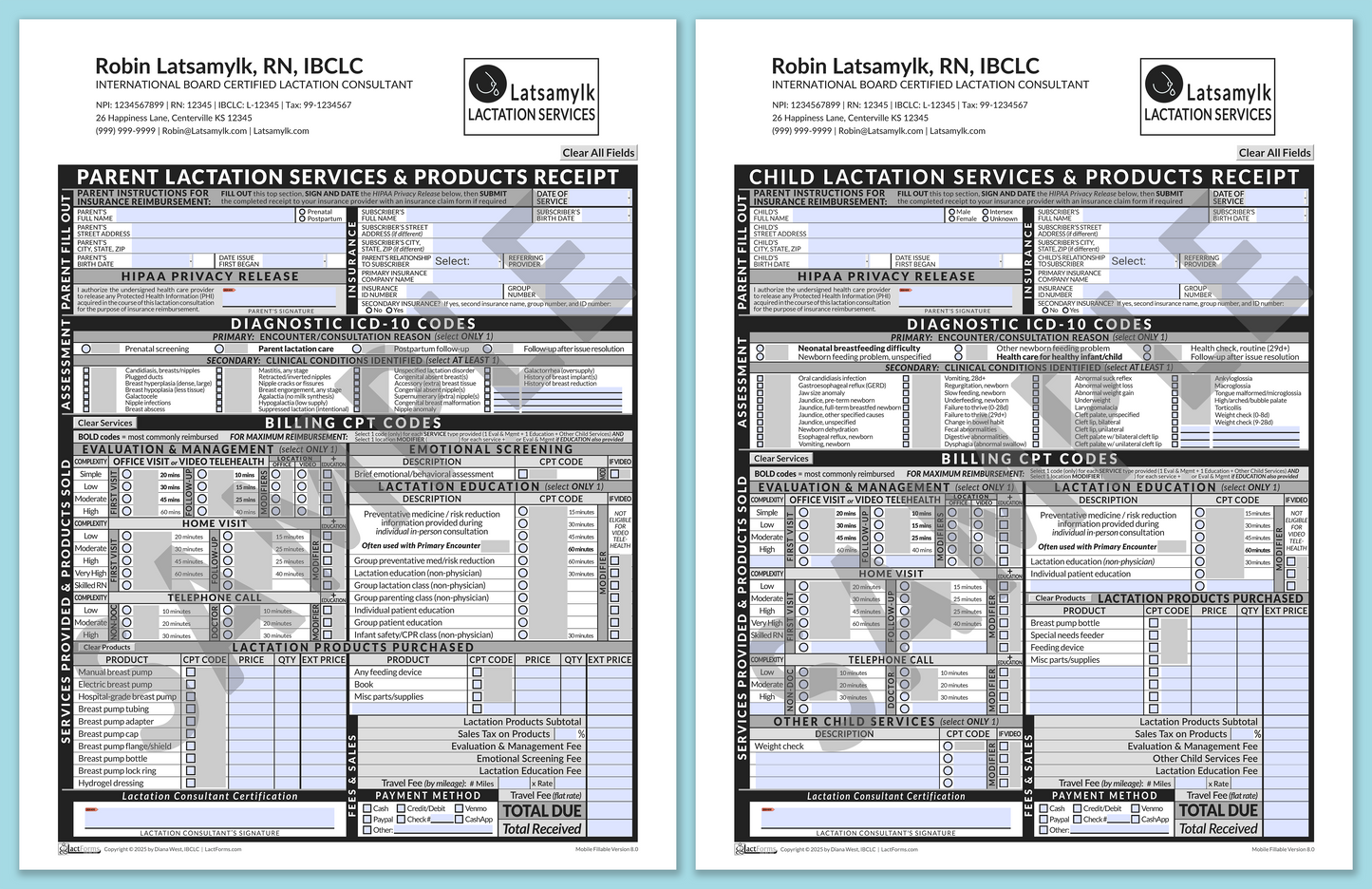 Superbills Package—Parent and Child