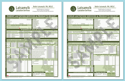 LactForms Superbills Package V8.0 OfficePrintable HeaderBox Green-Redacted sample-After editing header