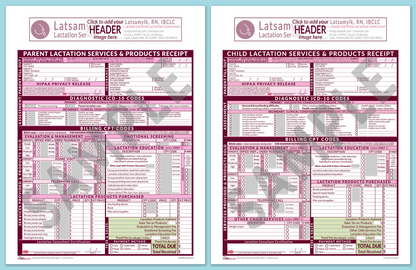 LactForms Superbills Package V8.0 OfficePrintable HeaderBox Pink-Redacted sample-Before editing header