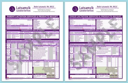 LactForms Superbills Package V8.0 OfficePrintable HeaderBox Purple-Redacted sample-Before editing header