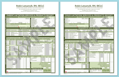 LactForms Superbills Package V8.0 OfficePrintable HeaderCenter Green-Redacted sample-After editing header