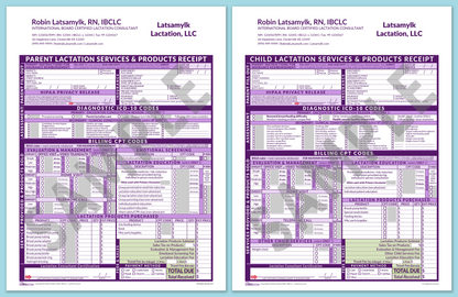 LactForms Superbills Package V8.0 OfficePrintable HeaderCompany Purple-Redacted sample-After editing header