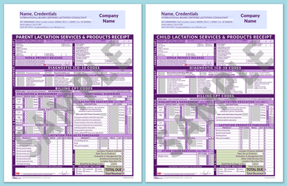 LactForms Superbills Package V8.0 OfficePrintable HeaderCompany Purple-Redacted sample-Before editing header