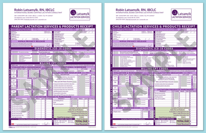 LactForms Superbills Package V8.0 OfficePrintable HeaderLogo Purple-Redacted sample-After editing header