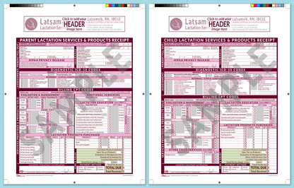 LactForms Superbills Package V8.0 ProPrintable HeaderBox Pink-Redacted sample-Before editing header