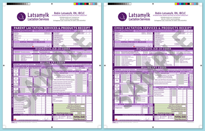 LactForms Superbills Package V8.0 ProPrintable HeaderBox Purple-Redacted sample-After editing header