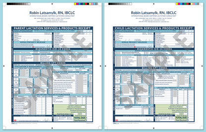 LactForms Superbills Package V8.0 ProPrintable HeaderCenter Blue-Redacted sample-After editing header