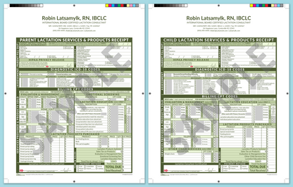 LactForms Superbills Package V8.0 ProPrintable HeaderCenter Green-Redacted sample-After editing header