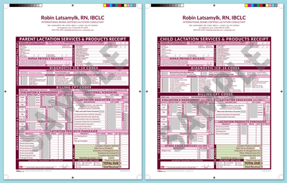 LactForms Superbills Package V8.0 ProPrintable HeaderCenter Pink-Redacted sample-After editing header