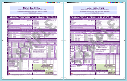 LactForms Superbills Package V8.0 ProPrintable HeaderCenter Purple-Redacted sample-Before editing header