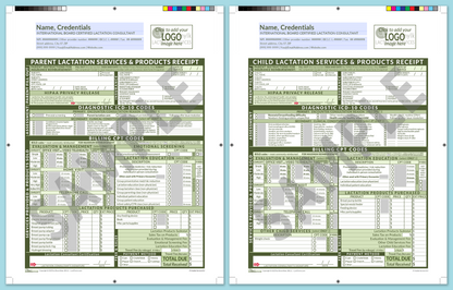 LactForms Superbills Package V8.0 ProPrintable HeaderLogo Green-Redacted sample-Before editing header