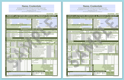 LactForms Superbills Package V8.0 SmartFillable HeaderCenter Green-Redacted sample-After editing header