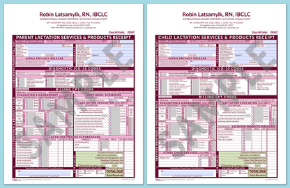 LactForms Superbills Package V8.0 SmartFillable HeaderCenter Pink-Redacted sample-After editing header