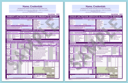 LactForms Superbills Package V8.0 SmartFillable HeaderCenter Purple-Redacted sample-Before editing header