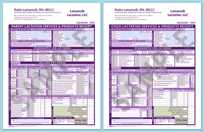 LactForms Superbills Package V8.0 SmartFillable HeaderCompany Purple-Redacted sample-After editing header