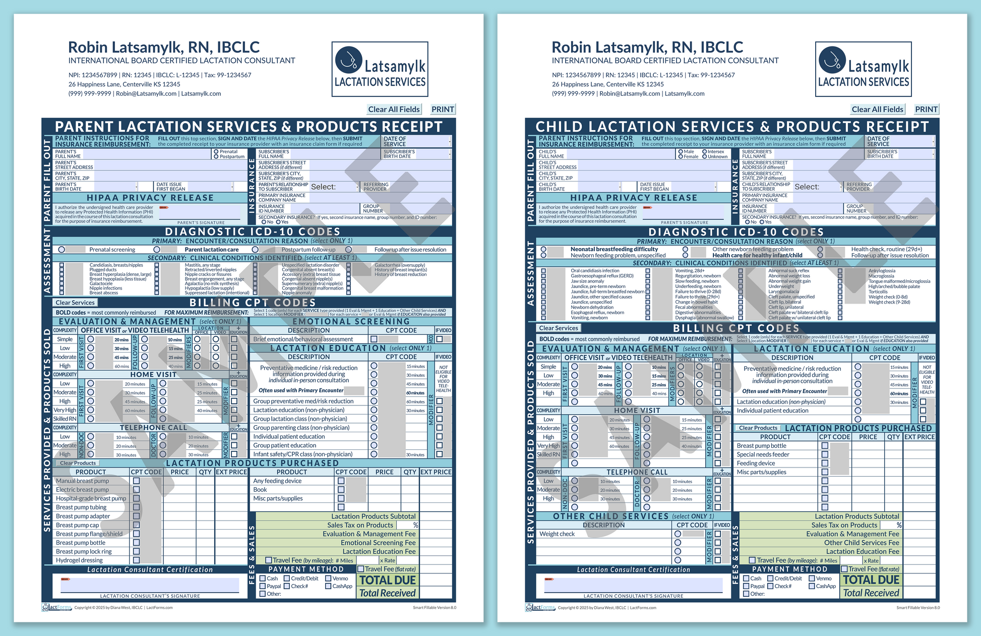 LactForms Superbills Package V8.0 SmartFillable HeaderLogo Blue-Redacted sample-After editing header