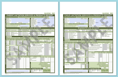 LactForms Superbills Package V8.0 SmartFillable HeaderNone Green-Redacted sample
