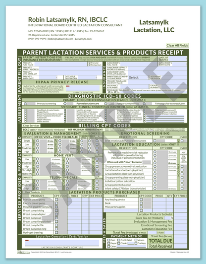 LactForms Parent Superbill V8.0 MobileFillable HeaderCompany Green-Redacted sample-After editing header